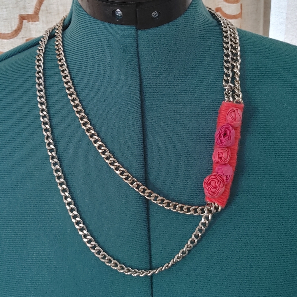 🌺URBAN OUTFITTERS rosettes double chain necklace